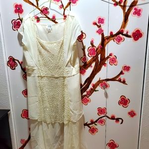 Unique Vintage Plus Size Champagne Flapper Dress